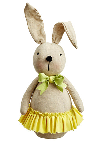 17" Bunny With Skirt  Beige Yellow (pack of 3)