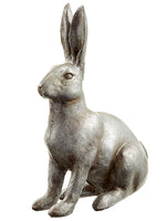 13" Sitting Bunny  Antique Silver (pack of 2)
