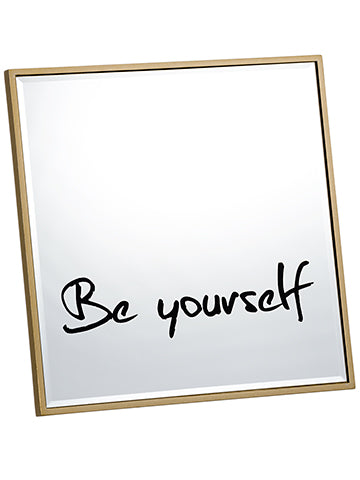 12"Wx12"L Be Yourself Mirror  Clear Gold (pack of 2)