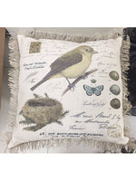 13"Wx13"L Bird/Bird's Nest Pillow Beige (pack of 6)