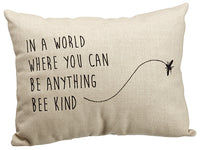 12"Wx15"L Bee Kind Pillow  Beige (pack of 6)