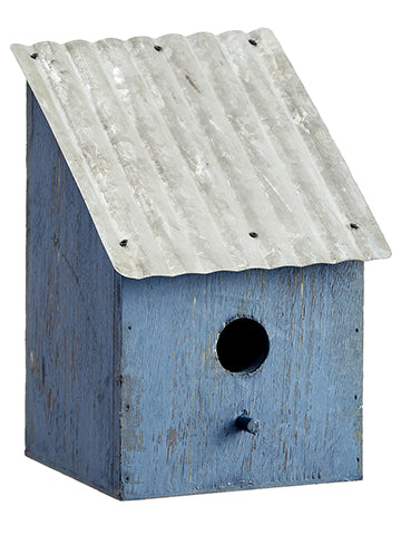 9.5"Hx6.7"Wx6.5"L Birdhouse  Antique Blue (pack of 2)