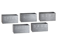 4"Hx4"Wx8"L Herb Garden Tin Planter (5 ea/set) Antique Gray (pack of 2)