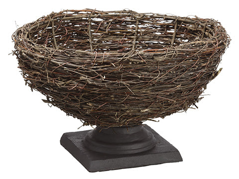 8"Hx14"D Twig Urn on Stand  Brown (pack of 2)