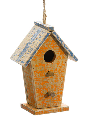 8.75" Birdhouse  Yellow Blue (pack of 6)
