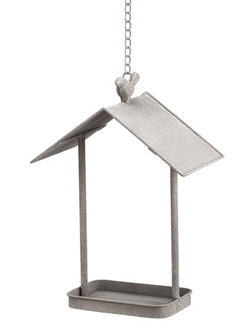 13.75" Bird Feeder  Gray Whitewashed (pack of 6)