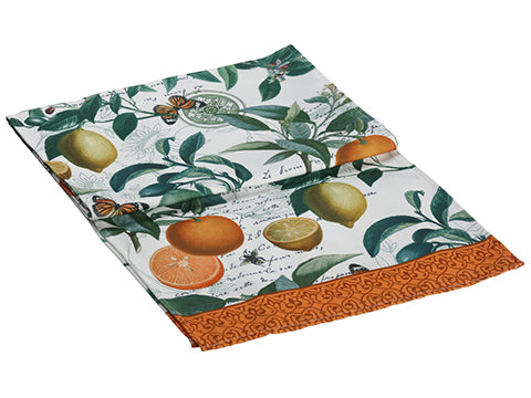 14"Wx72"L Outdoor Citrus Garden Table Runner White Orange (pack of 6)