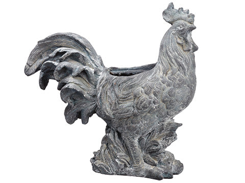 17.5" Rooster Planter  Antique Blue (pack of 1)