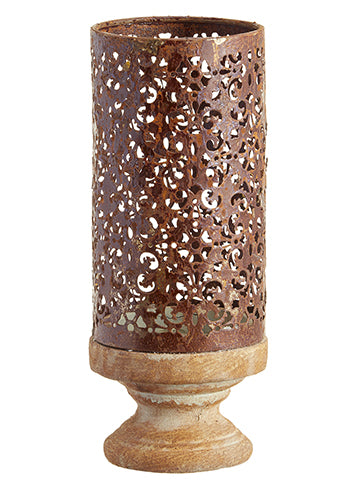 10.5"Hx4.25"D Filigree Candleholder Brown Rust (pack of 4)