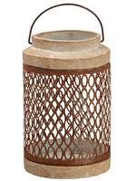 10.5"Hx7.5"D Filigree Lantern  Brown Rust (pack of 2)