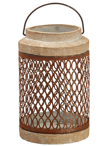 10.5"Hx7.5"D Filigree Lantern  Brown Rust (pack of 2)
