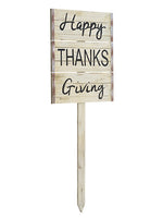 36" Happy Thanksgiving Garden Stake Beige Gray (pack of 2)