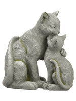 13.5" Poly Resin Kissing Cats  Gray Green (pack of 1)