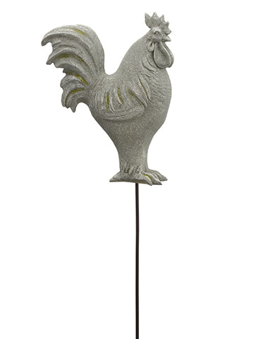 54.7" Rooster Garden Stake (knock-Down Packing) Gray Green (pack of 2)