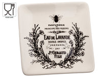 4.5"Wx4.5"L Bee Ceramic Plate  Cream Black (pack of 36)