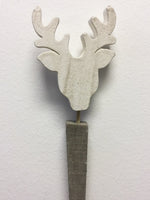 12.5" Wood Reindeer Garden Stake Beige Gray (pack of 80)