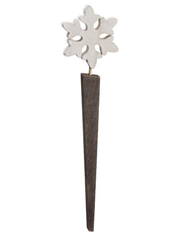 12.5" Wood Snowflake Garden Stake Beige Gray (pack of 80)