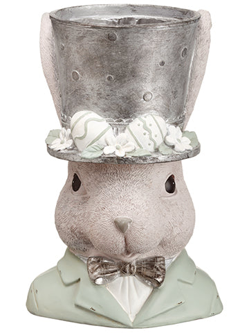 11.5" Easter Bunny Planter  Gray Seafoam (pack of 1)