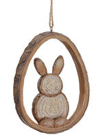 4.25" Poly Resin Bunny Egg Ornament Brown (pack of 6)