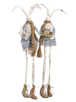 21" Mr. & Mrs. Bunny (2ea/set) Beige Blue (pack of 2)