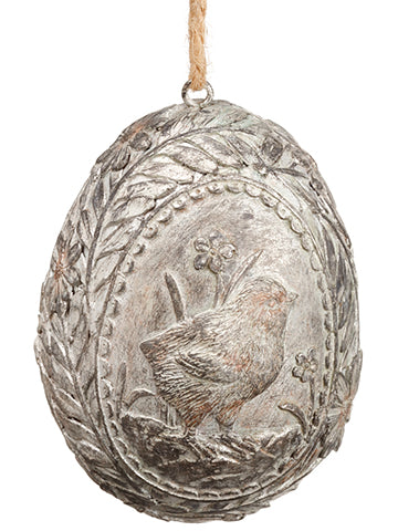 3" Chick Egg Ornament  Antique Pewter (pack of 12)