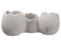 4" Cement Egg Planter x3  White (pack of 1)