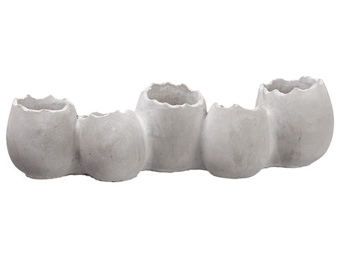 4" Cement Egg Planter x5  White (pack of 1)