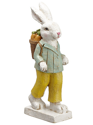 14.75" Bunny With Carrot Basket Blue Yellow (pack of 2)