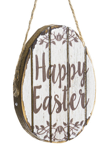 5" Happy Easter Egg Ornament  Brown Beige (pack of 24)