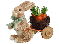 7" Sisal Bunny With Carrot  Brown Orange (pack of 4)