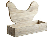 11.75" Wood Chicken Planter  Brown (pack of 2)
