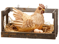 10" Sisal Chicken in Cage  Natural (pack of 2)