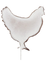 12" Chicken Garden Pick  Antique White (pack of 8)