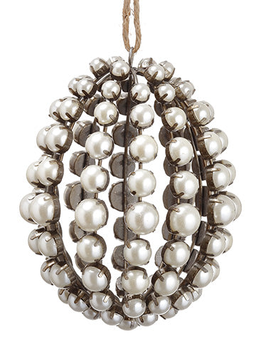 4.5" Pearl Egg Ornament  Antique Pearl (pack of 4)