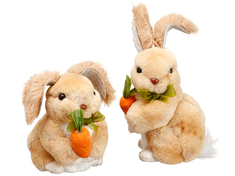 3.5"-5" Bunny With Carrot (2 Ea/set) Beige (pack of 12)