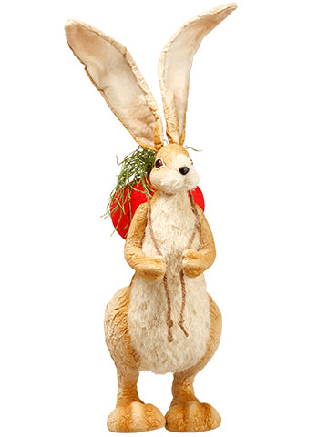 22.5" Bunny With Radish  Beige Red (pack of 4)