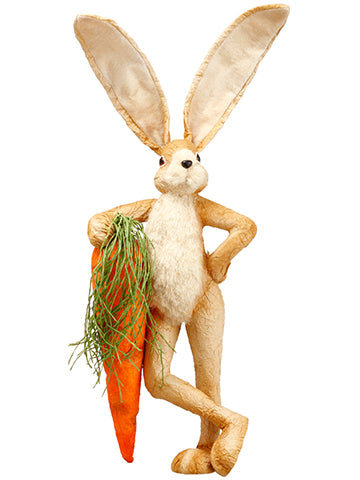24" Bunny With Carrot  Beige Orange (pack of 6)