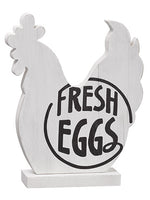 10.5" Chicken Table Top  Whitewashed Black (pack of 6)