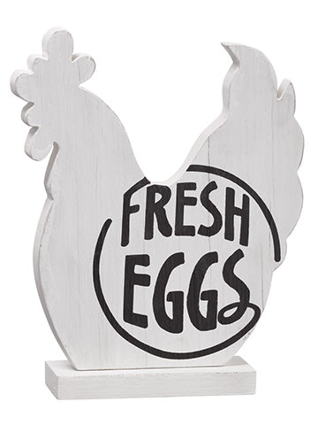 10.5" Chicken Table Top  Whitewashed Black (pack of 6)