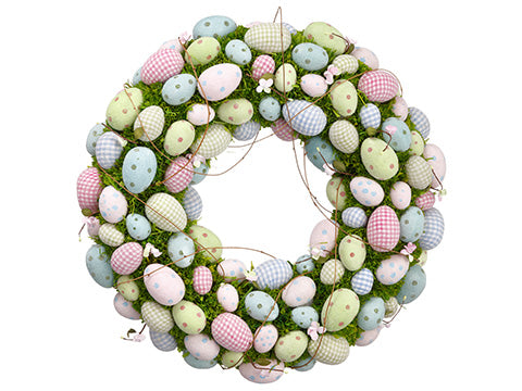 24" Easter Egg Wreath  Mixed (pack of 2)