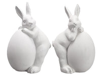 9" Poly Resin Bunny (2 ea/set) White (pack of 2)