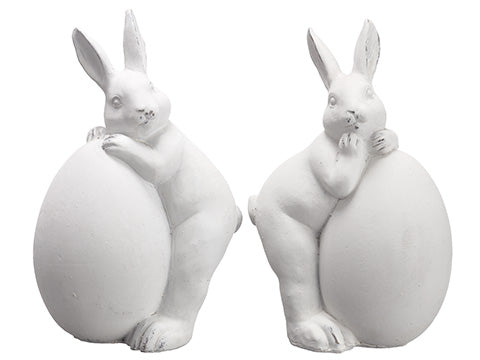 9" Poly Resin Bunny (2 ea/set) White (pack of 2)