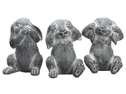 7" Bunny (3 ea/set)  Antique Blue (pack of 2)