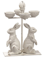 12.25" Bunny Candleholder  Antique Beige (pack of 2)