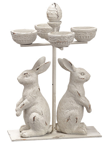12.25" Bunny Candleholder  Antique Beige (pack of 2)