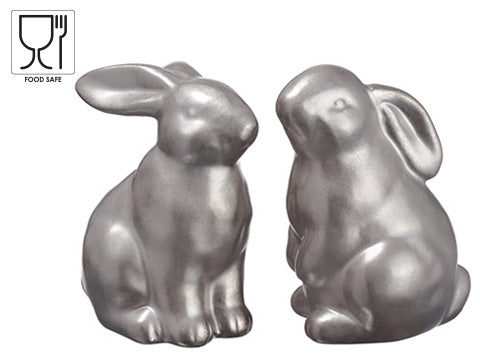 2.5" Bunny Salt/Pepper Shaker (2 ea/set) Silver (pack of 6)