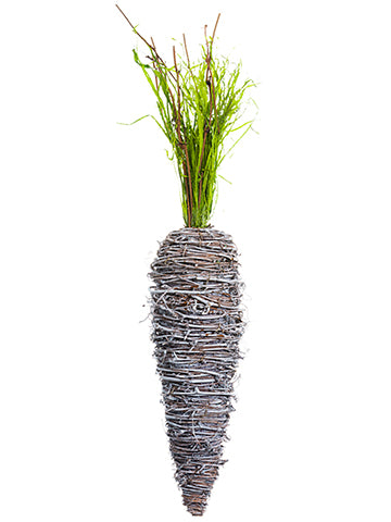 18.8" Twig Carrot  Whitewashed Green (pack of 6)