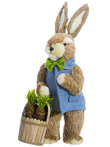 26" Papa Bunny with Carrot  Blue Beige (pack of 2)