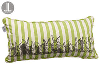 12"Wx24"L Bunny Stripe Pillow  Green Beige (pack of 6)