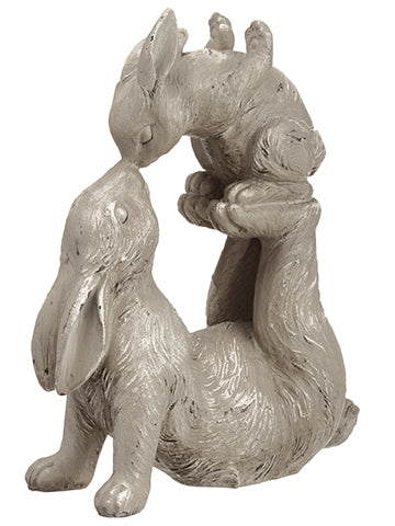 14" Kissing Bunnies  Beige Green (pack of 2)